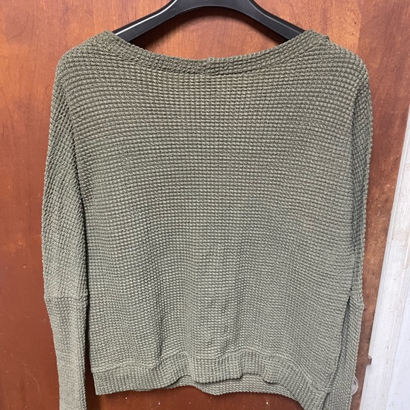 Green Waffle Cardigan - Picture 2 of 2